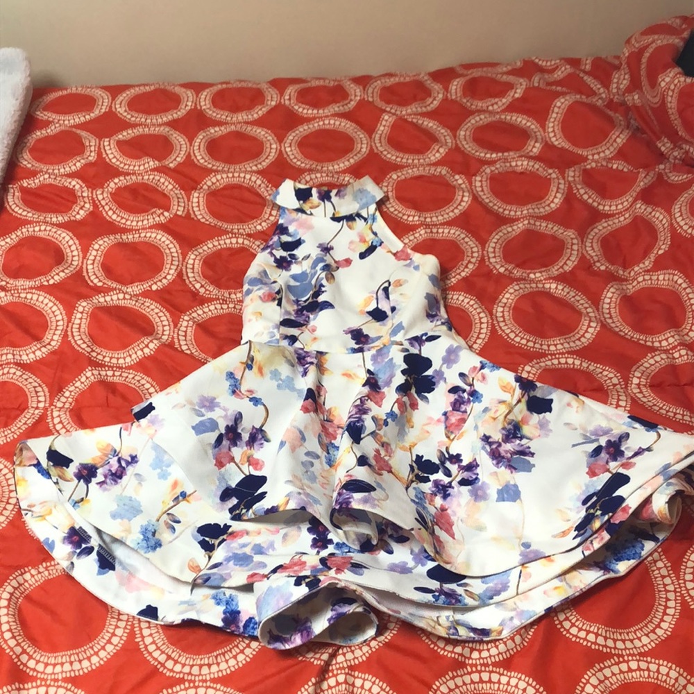 Beautiful floral ruffled wedding guest dress